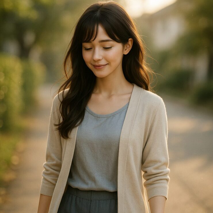 A square portrait of Selina smiling
